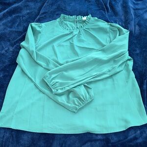 Elegant Emerald Green Women's Silky Polyester Top